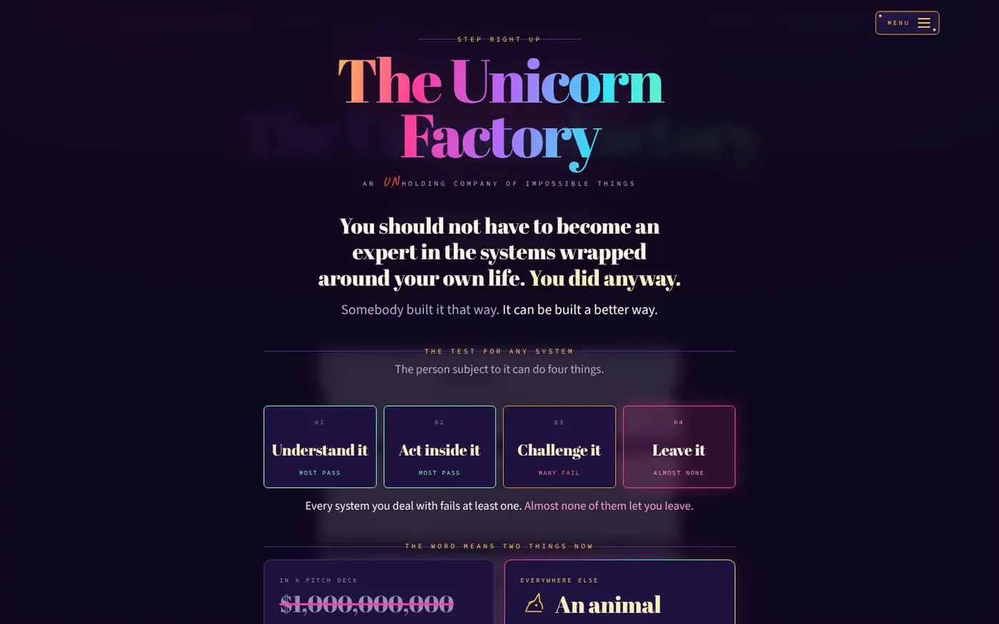 Capture of The Unicorn Factory, 2026.10.03
